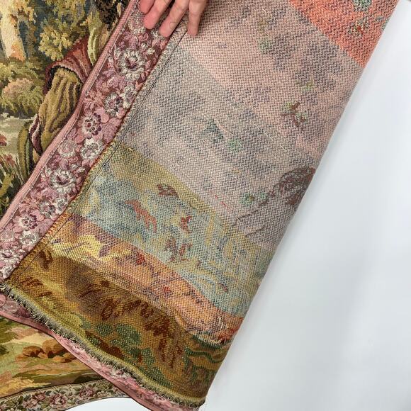 Vintage Italian Tapestry Nobel Pastorale Francois Boucher Courting Couple - Picture 11 of 14